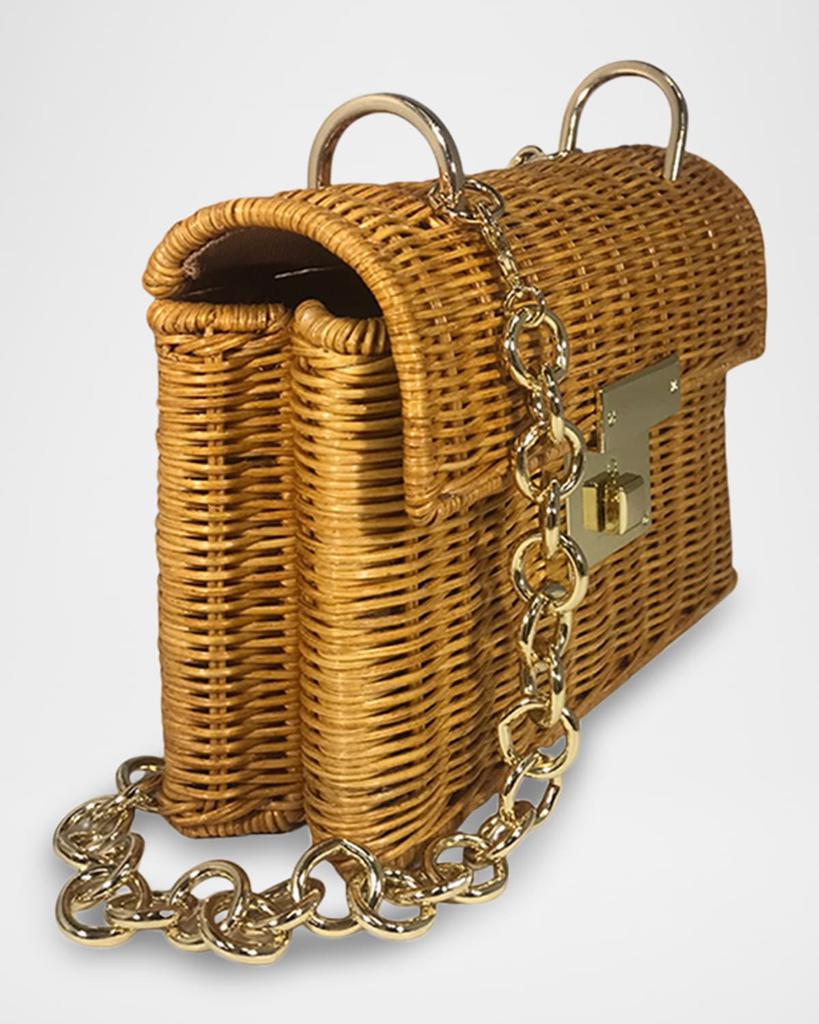 SERPUI Gabriela Baby Rattan Crossbody Bag