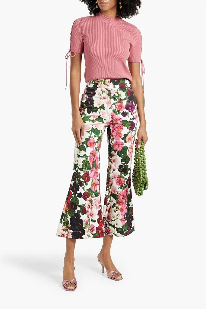 Oscar de la Renta Ribbed wool-blend top 2