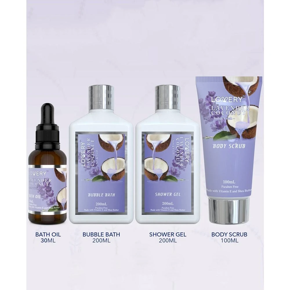 Lovery 9 Piece Home Spa Lavender Coconut Body Care Gift Set 4