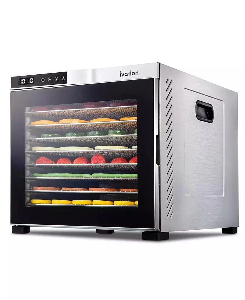 Ivation 10 Stainless Steel Tray Food Dehydrator for Snacks 
Jerky