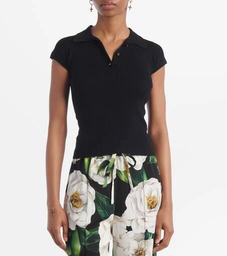 Dolce 
Gabbana Ribbed-knit polo shirt 5