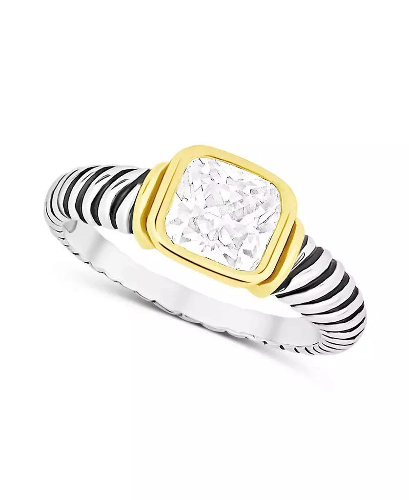 And Now This Cubic Zirconia Two Tone Ring