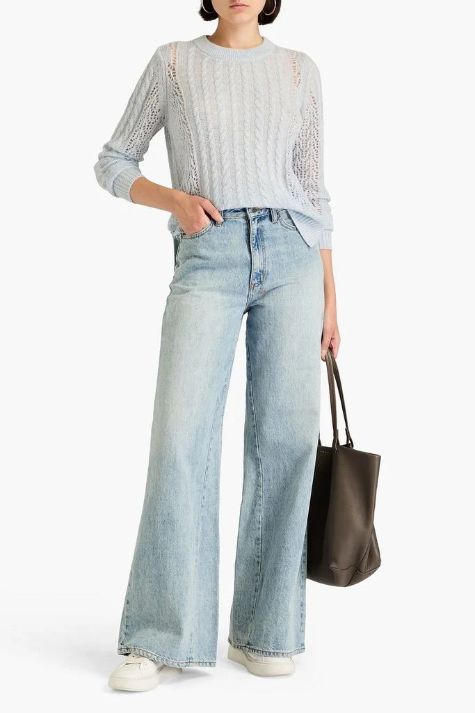 Autumn Cashmere Cable and pointelle-knit cashmere sweater 2