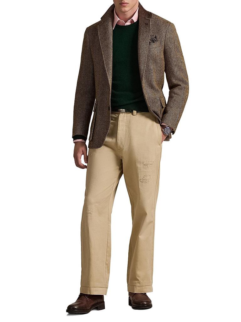 Ralph Lauren Herringbone Wool-Suede Blazer