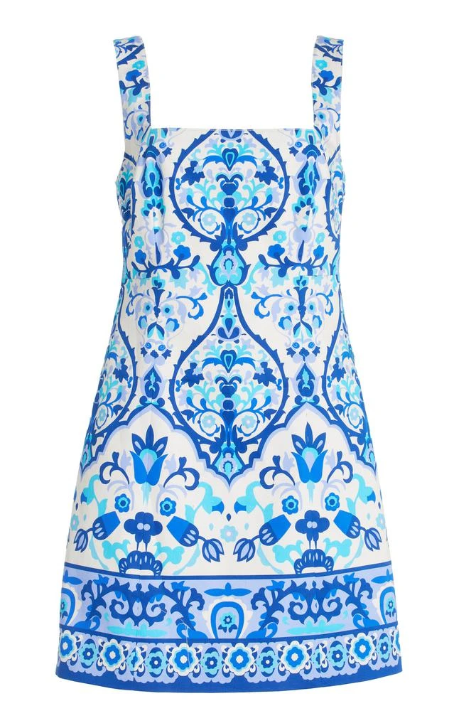 Cara Cara Cara Cara - Anna Printed Stretch-Cotton Mini Dress - Blue - US 2 - Moda Operandi 1