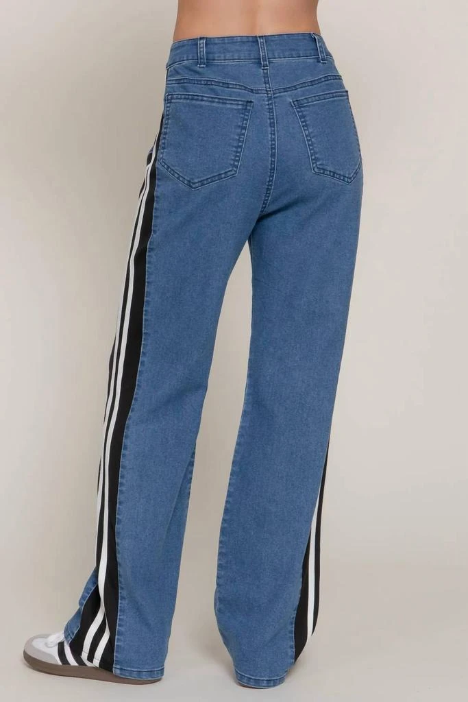 Active Basic Active Basic - Side Stripe Straight Fit Denim Pants 5