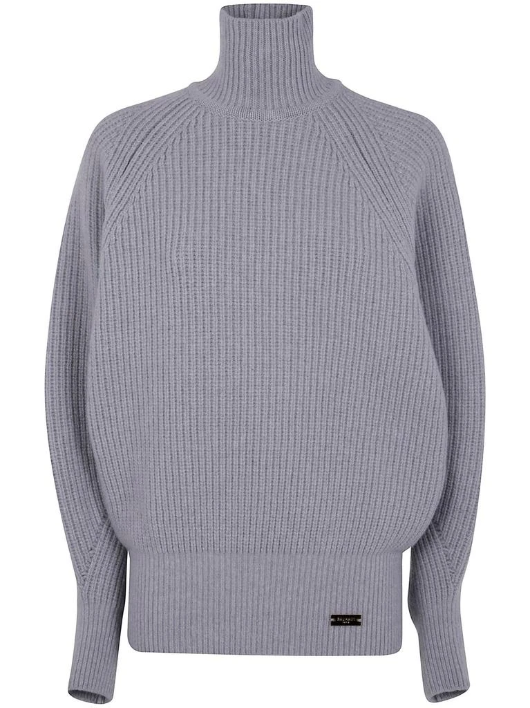 Balmain Balmain High-Neck Ribbed Knit Jumper from Cettire