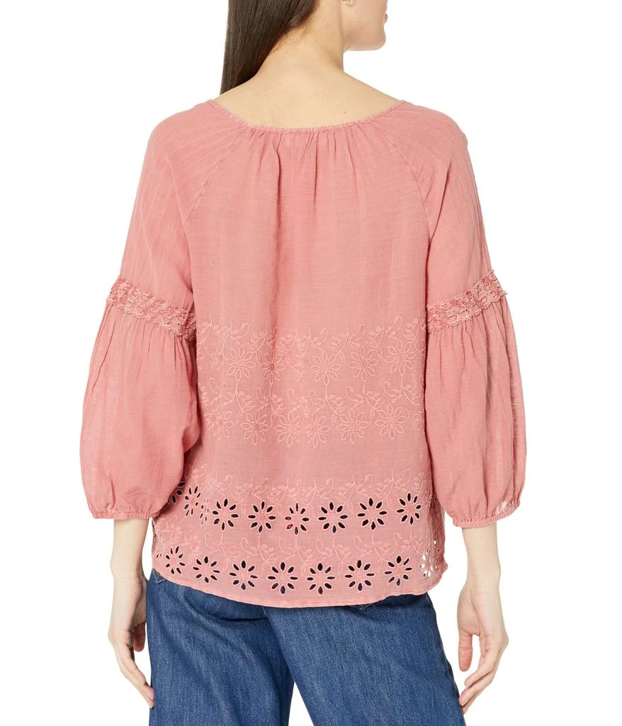Lucky Brand Eyelet Embroidered Peasant Top 2