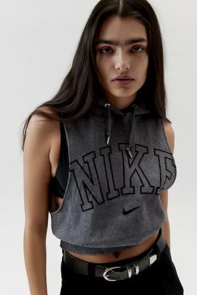 Urban Renewal Urban Renewal Remade Sleeveless Cropped Branded Hoodie Sweatshirt