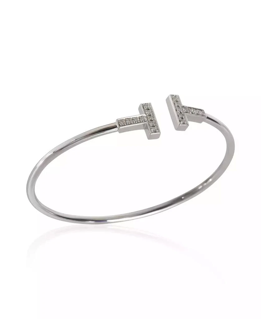 Pre-Owned Tiffany 
Co White Gold Diamond Tiffany T Wire Bracelet 2
