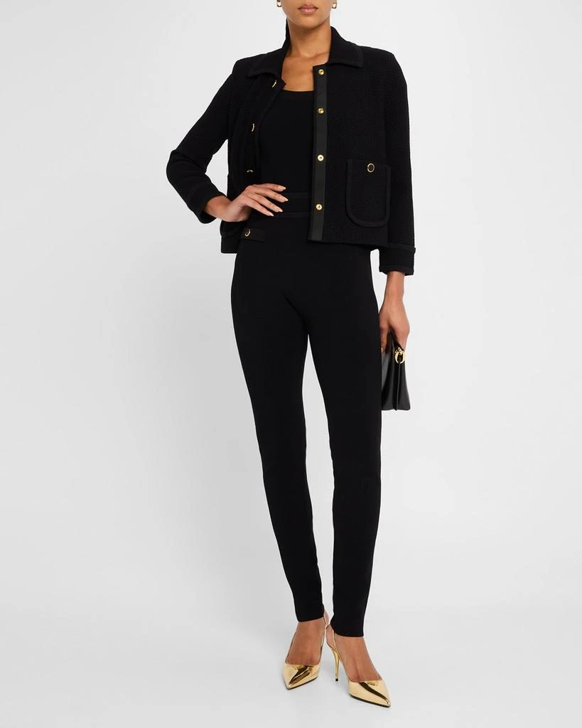 St. John Textured Stretch Knit Skinny-Leg Pants 2