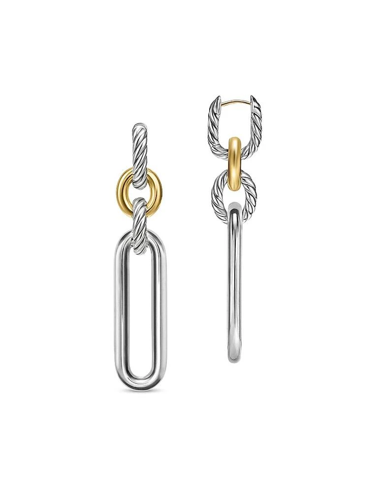 David Yurman Lexington Double Link Drop Earrings in Sterling Silver with 18K Yellow Gold, 54MM 3