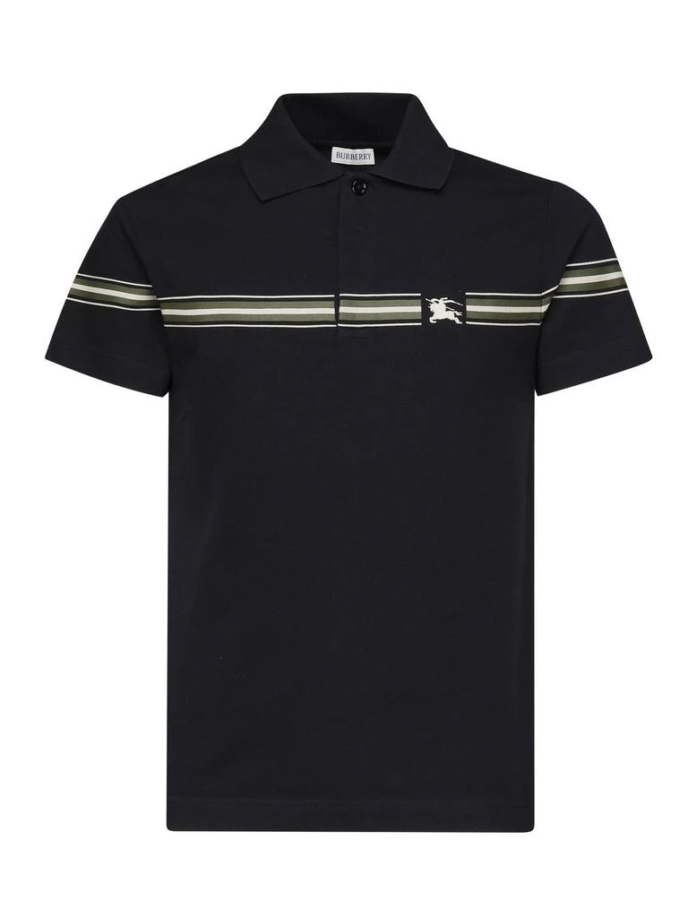 Burberry Burberry Equestrian Knight Motif Striped Polo Shirt 1