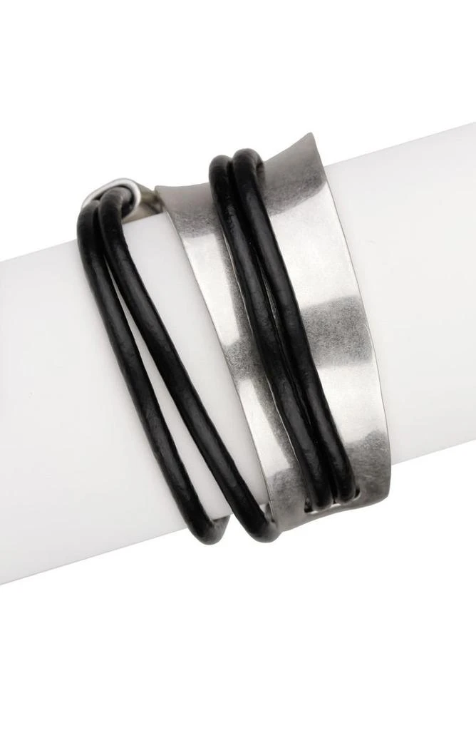 SAACHI Black Gladiator Wrap Leather Bracelet 5