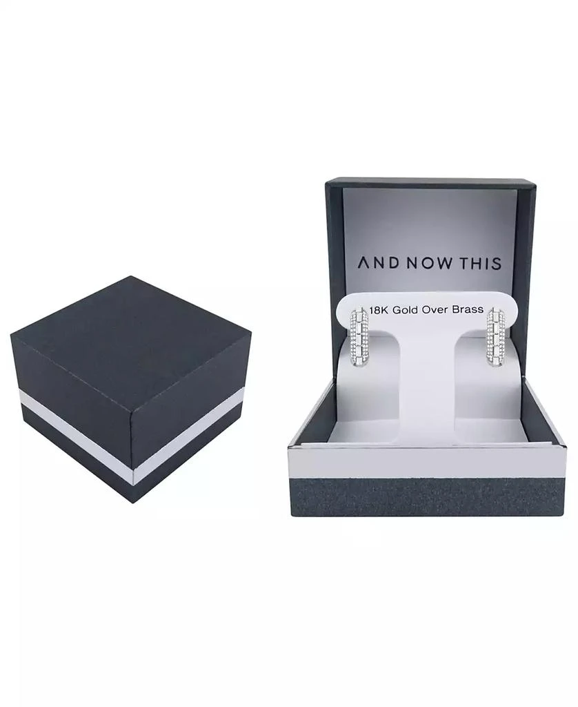 And Now This Crystal Pave Silver-Plated Brass Hoop Earrings, Macy
s Exclusive 3