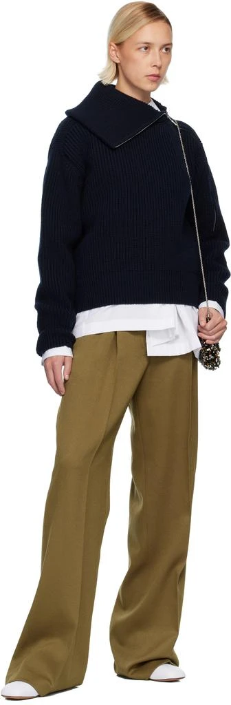 Dries Van Noten Beige Tailored Wool Trousers 4