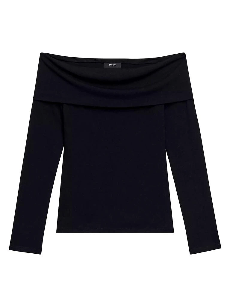 Theory Off-the-Shoulder Rib-Knit Top 1