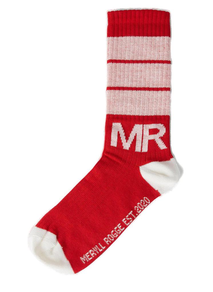 Meryll Rogge Meryll Rogge Logo Striped Knitted Socks