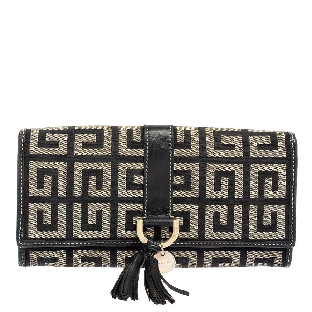 Givenchy Givenchy Black/Grey Monogram Canvas and Leather Continental Wallet 1