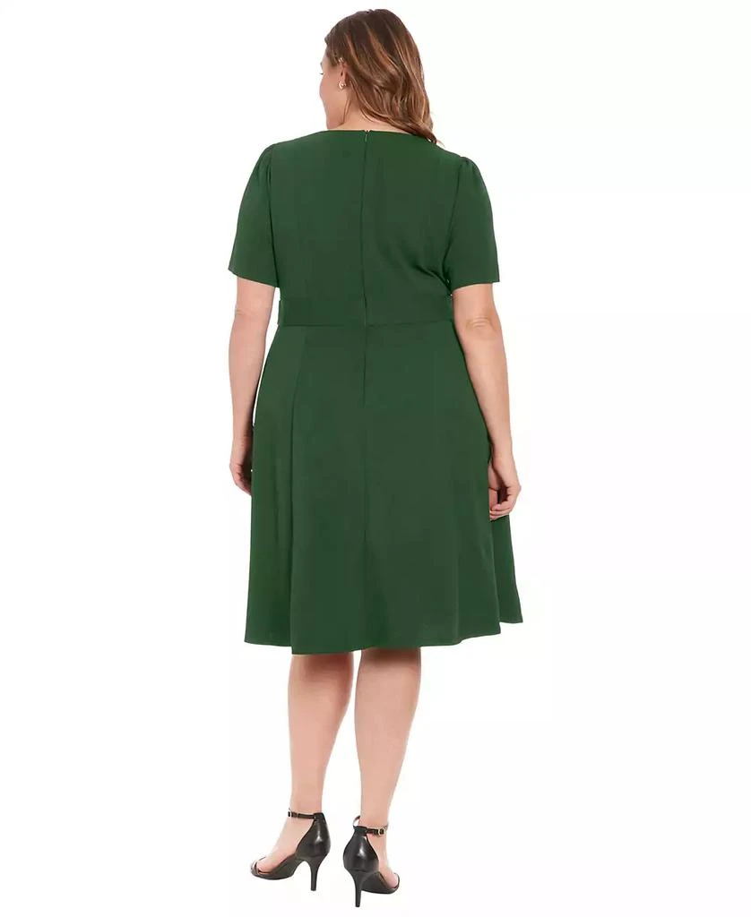 London Times Petite Fit & Flare Scuba Crepe Midi Dress 2