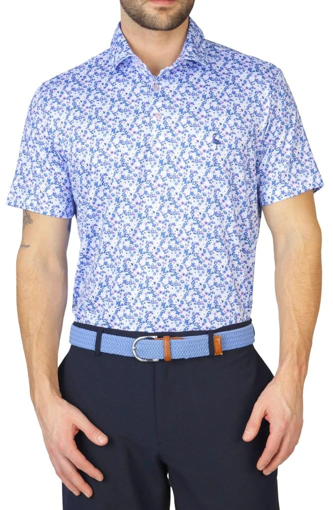 TailorByrd Ditsy Floral Print Performance Polo 3