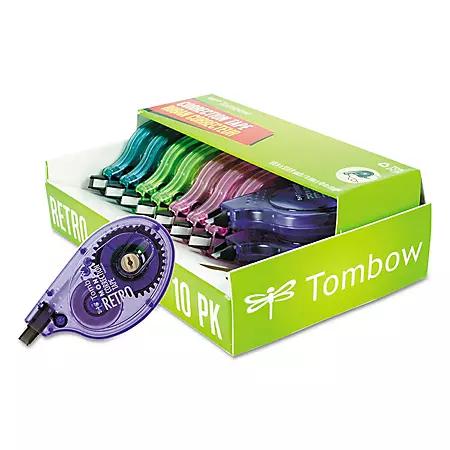 Tombow Tombow® MONO Original Correction Tape, Asst RetroColor Applicators, 1/6" x 394", 10pk.