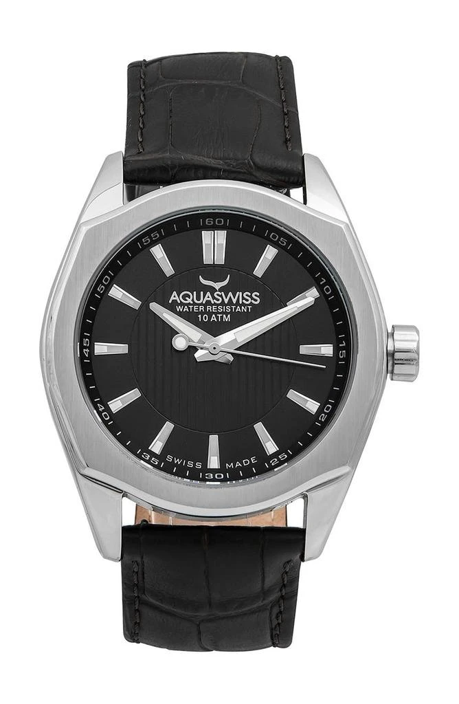 AQUASWISS Unisex Classic IV Leather Strap Watch, 50mm 1