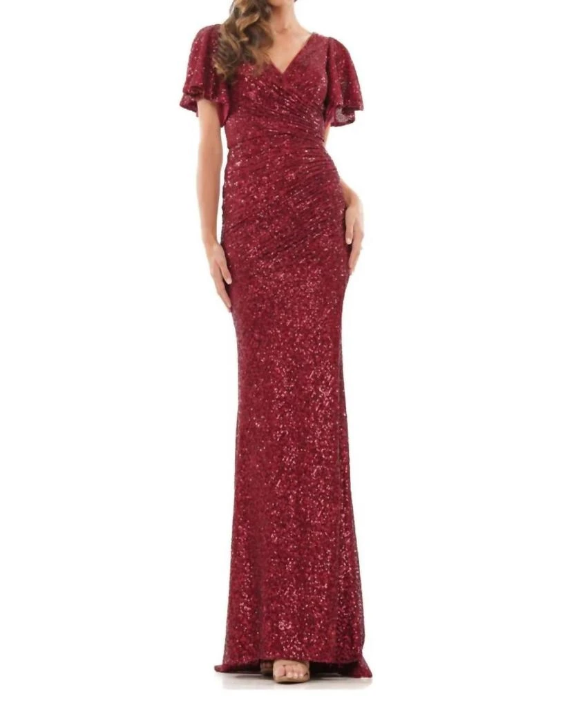COLORS DRESS Ellen Gown In Burgundy