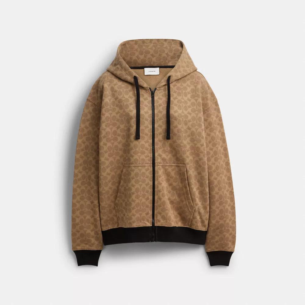 COACH / Signature Zip Hoodie/　ジップパーカー/XS/コットン/BRW/C8773 Shop Signature Zip Hoodie on Sale at BeyondStyle – Get 50% Off