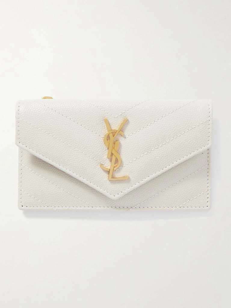 Yves Saint Laurent Cassandre Quilted Textured-leather Wallet