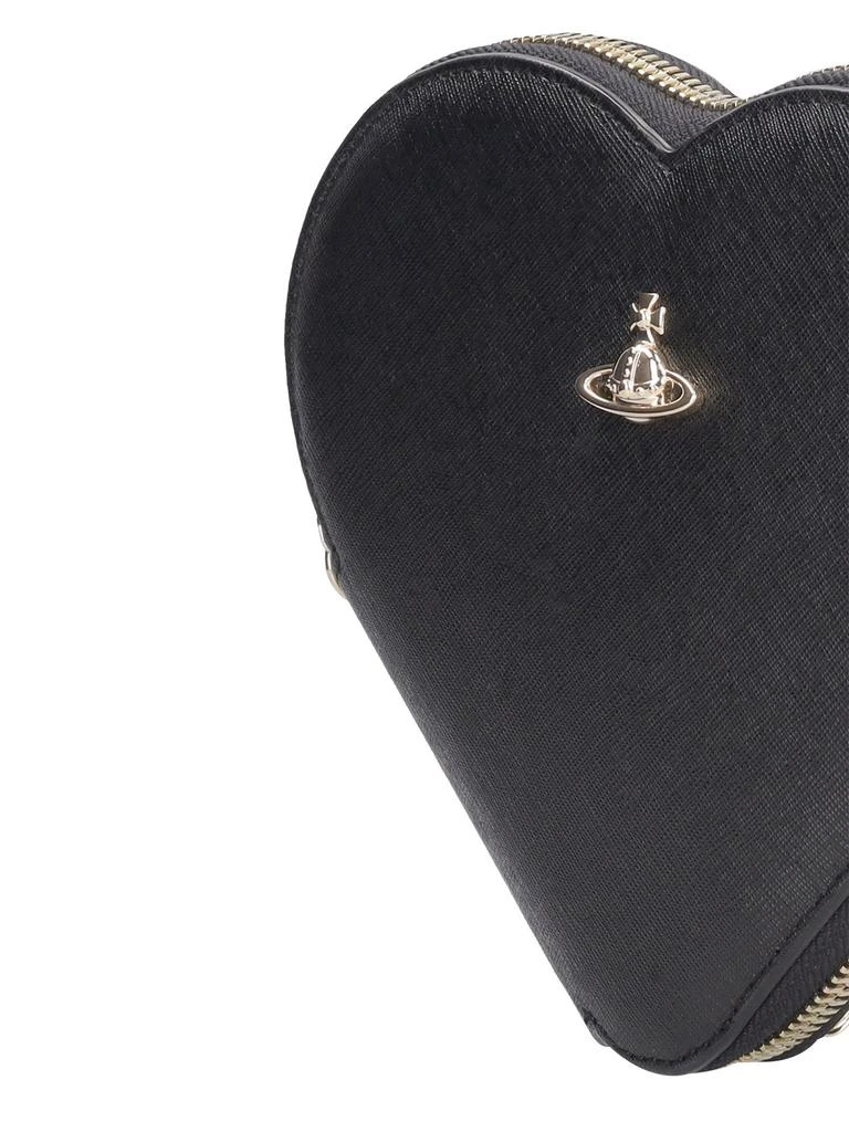 VIVIENNE WESTWOOD New Heart Saffiano Leather Shoulder Bag 3