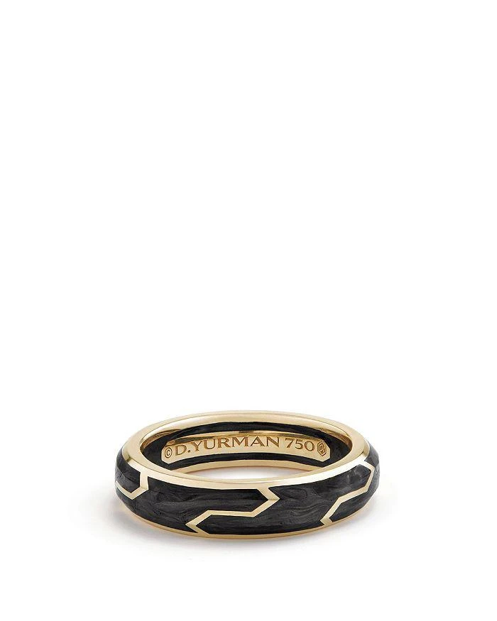 David Yurman Men
s Forged Carbon Band Ring in 18K Gold