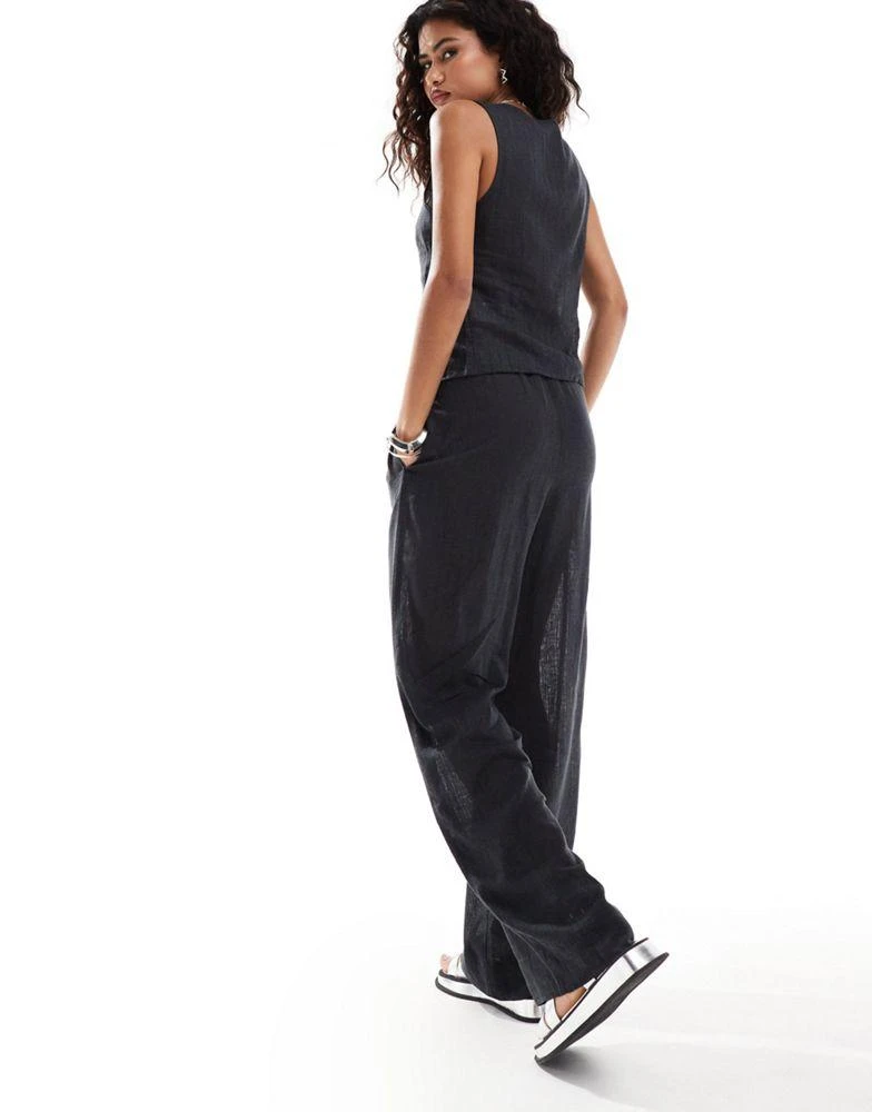 Weekday Weekday Mia co-ord pointelle trousers in off-black 3