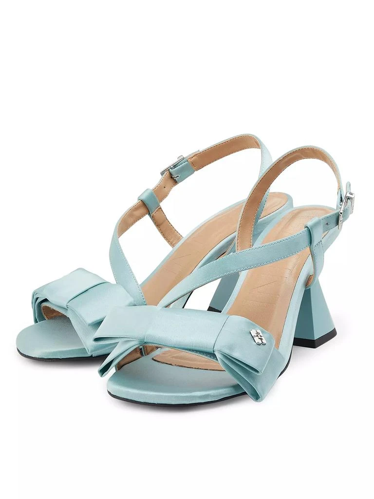 Ganni Big Bow 75MM Satin Sandals 2