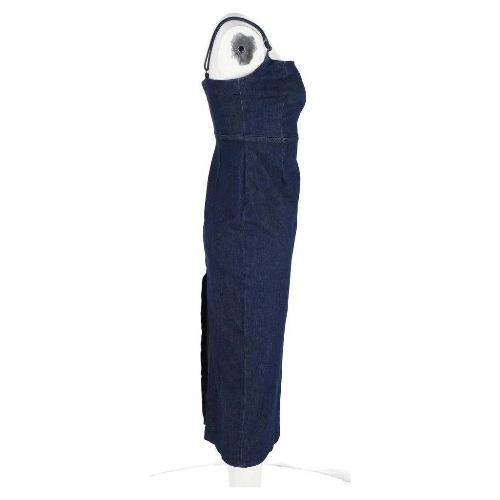 Reformation Delphinia Stretch-Denim Midi Dress In Navy Blue Cotton 6