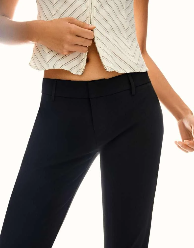 Bershka Bershka Low-rise boot-cut trousers in black 3