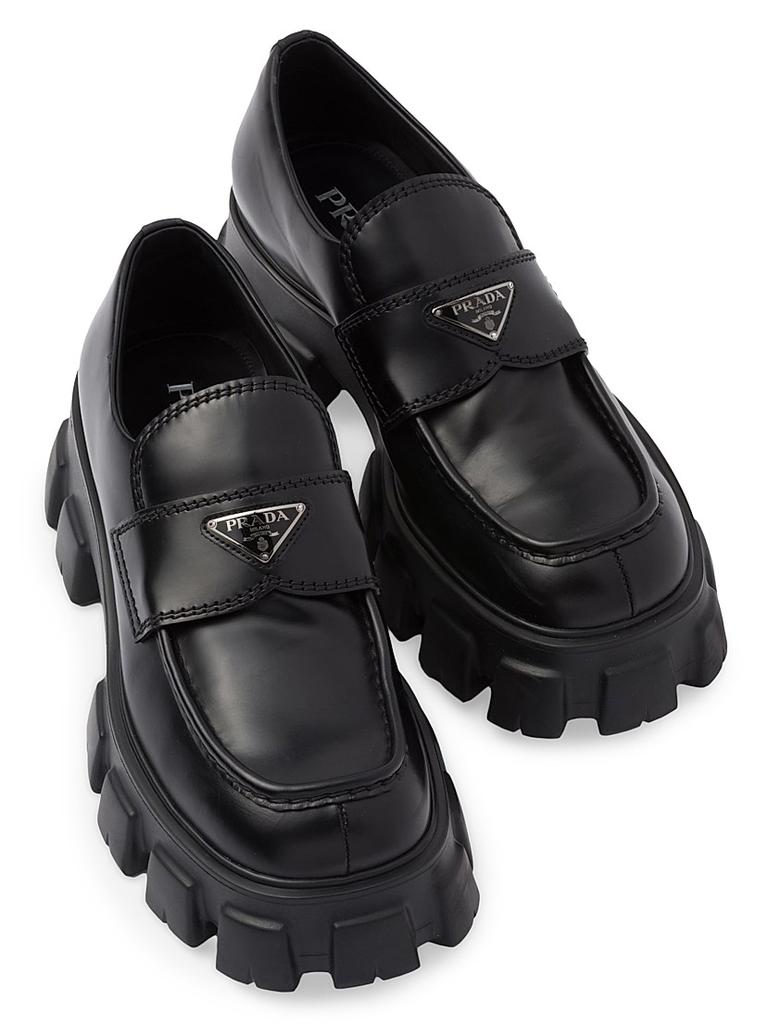 Prada Men's Monolith Brushed Leather Loafers - Business Casual