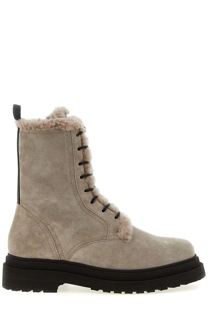 Brunello Cucinelli Brunello Cucinelli Sherling Combat Boots 1