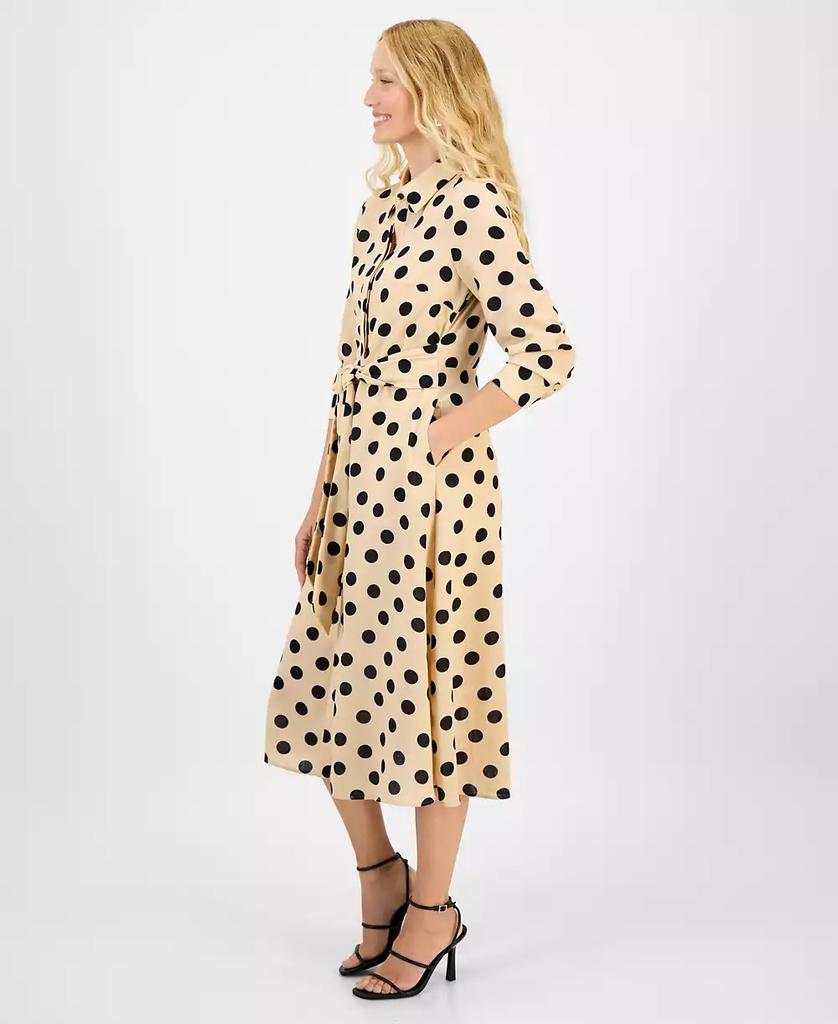 julia jordan Women's Dot-Print Tie-Waist Shirtdress