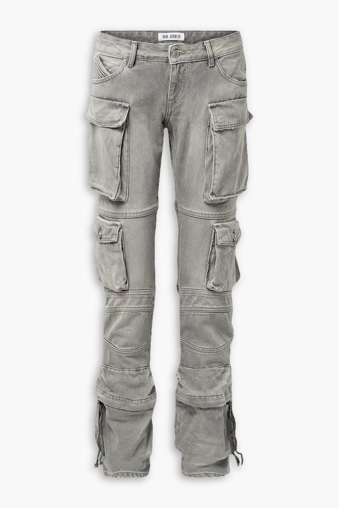 The Attico Essie distressed low-rise straight-leg cargo jeans