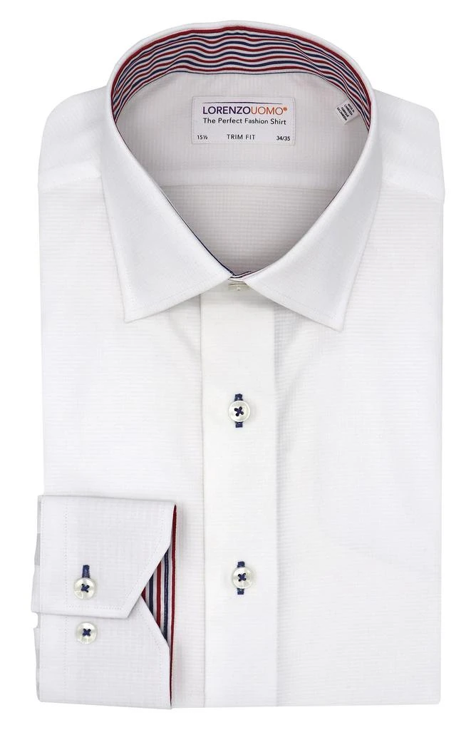 Lorenzo Uomo Trim Fit Solid Woven Dress Shirt 1