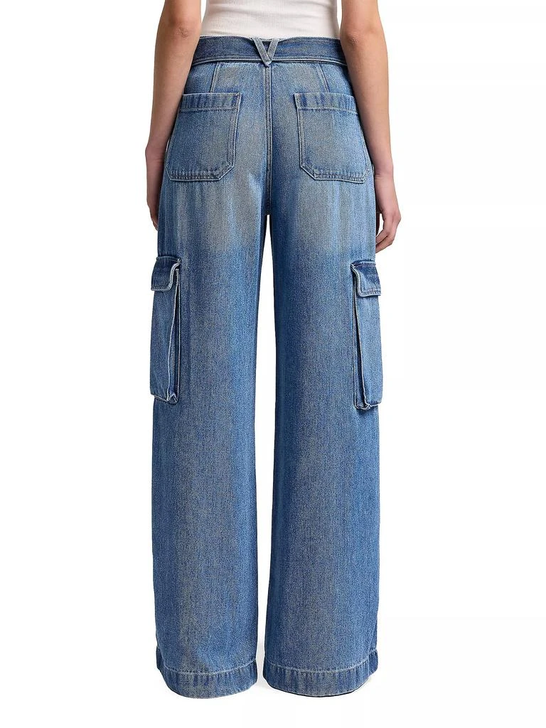 7 For All Mankind Denim Tie-Waist Cargo Palazzo Jeans 4