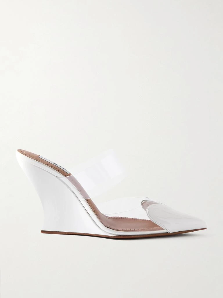 Alaïa Le Cœur Patent-leather And Pvc Wedge Mules  - IT35