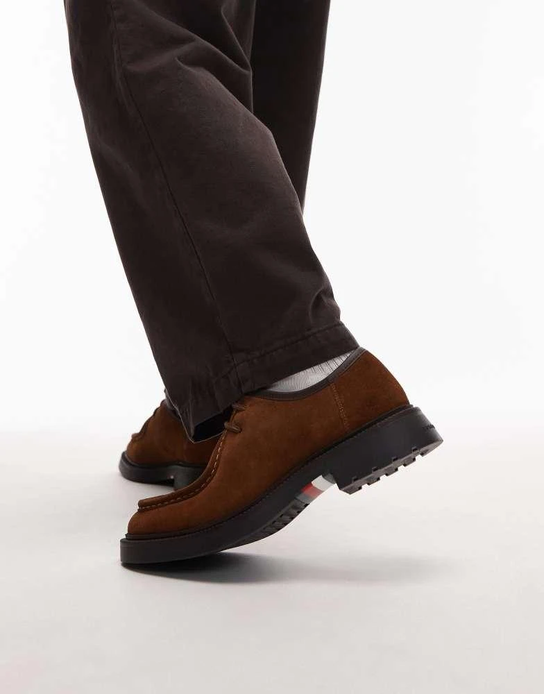 Tommy Hilfiger Tommy Hilfiger leather suede comfort derby shoes in brown 4