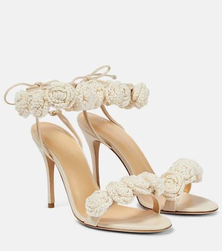 Magda Butrym Floral crochet and leather sandals 1