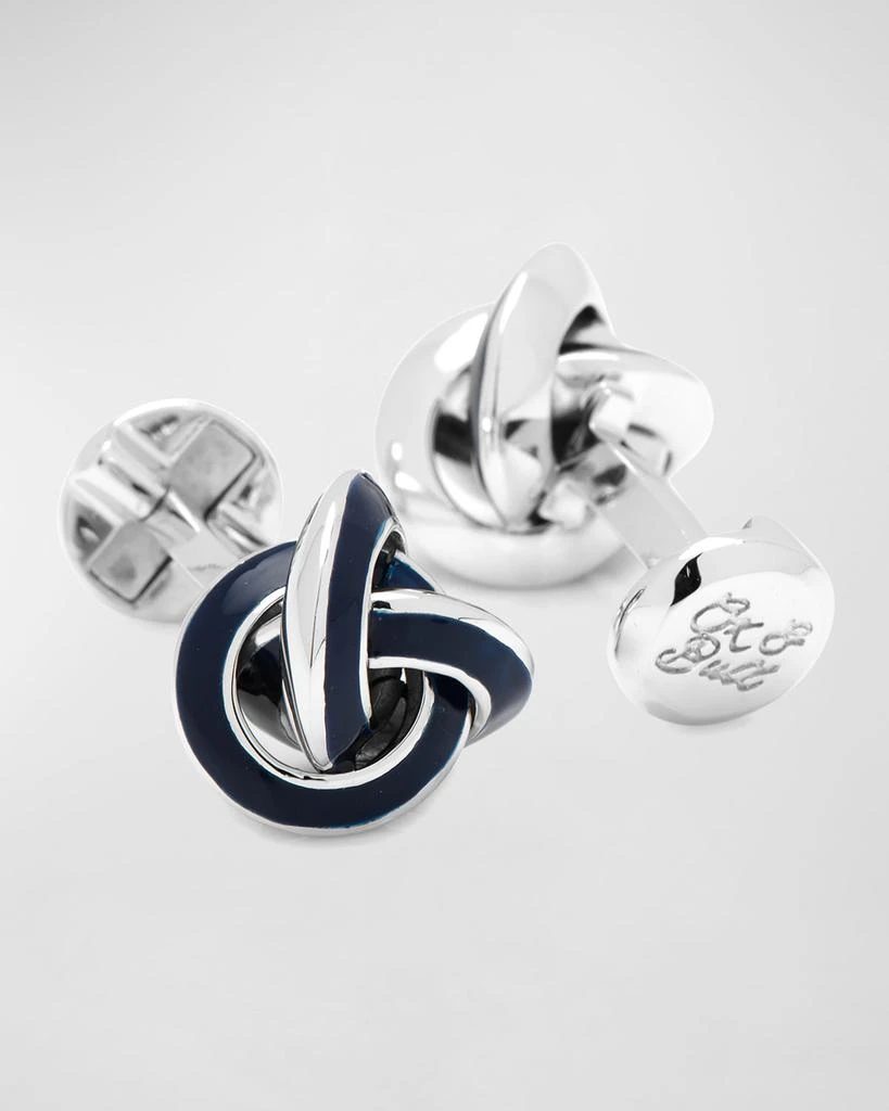 Cufflinks Inc. Sterling Blue Enamel Knot Cufflinks 3