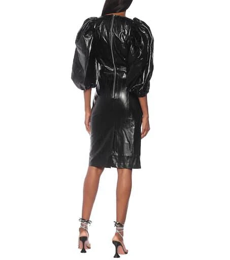ROTATE Birger Christensen Irina faux leather midi dress 3