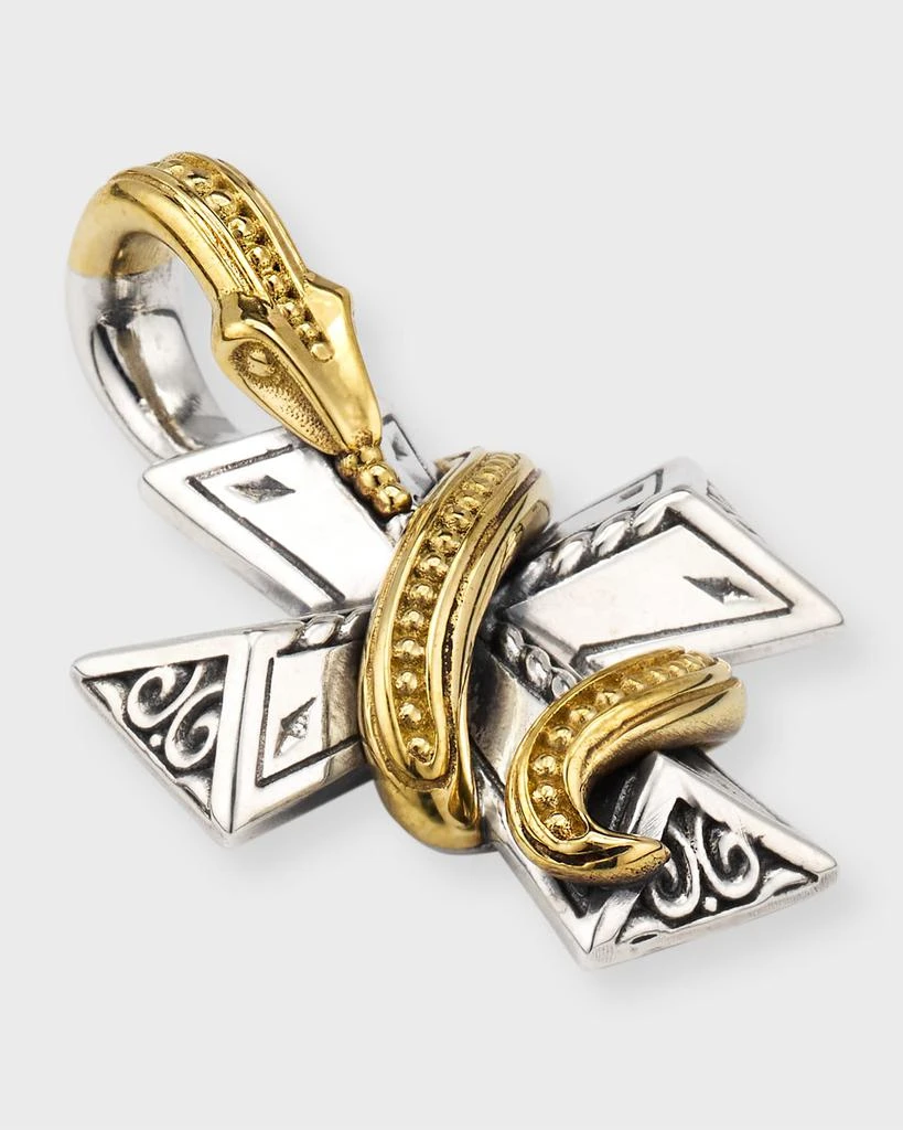 Konstantino Men's Two-Tone Serpent Cross Pendant 3
