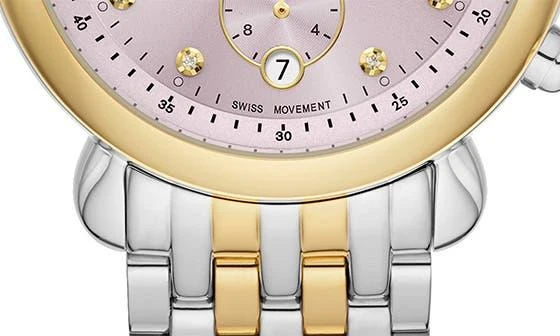 Michele CSX Two-Tone Diamond Bracelet Watch, 38mm - 0.03ct. 3