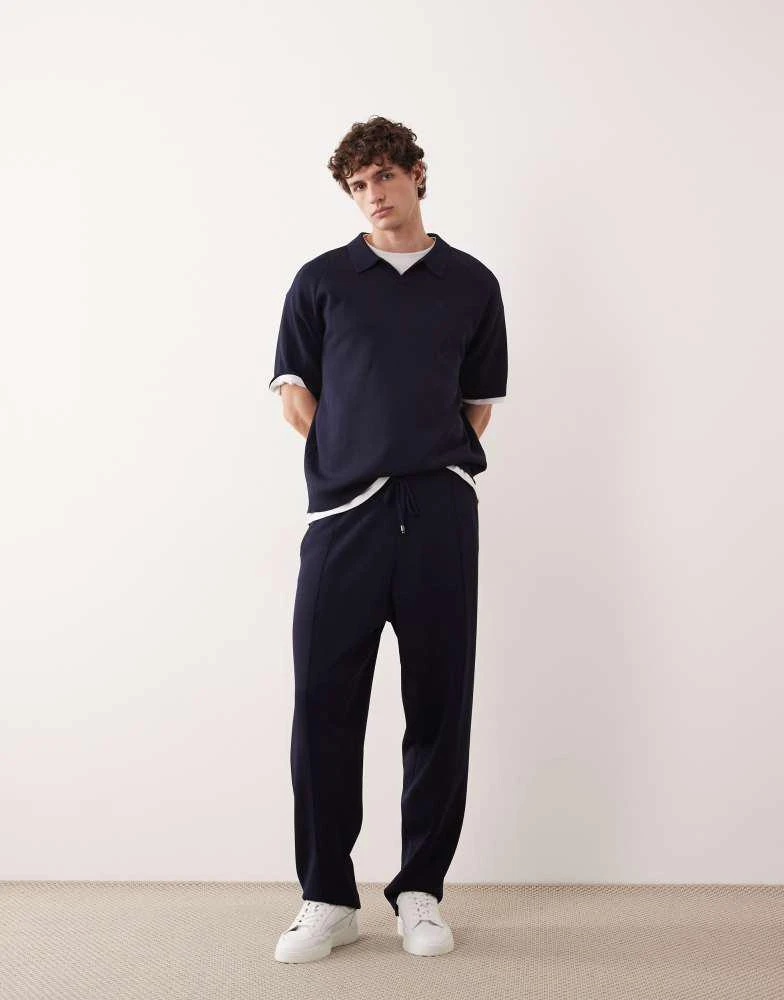 ASOS COLLECTIVE ASOS COLLECTIVE co-ord compact knitted loose fit joggers in navy